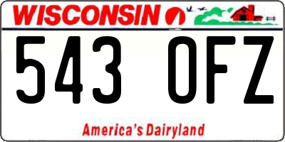 WI license plate 543OFZ