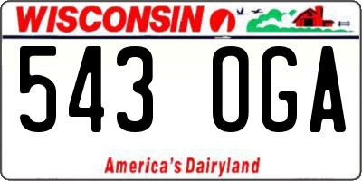 WI license plate 543OGA