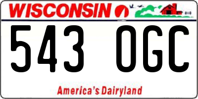 WI license plate 543OGC