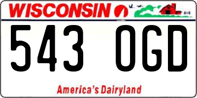 WI license plate 543OGD