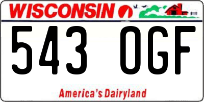 WI license plate 543OGF