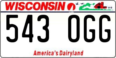 WI license plate 543OGG