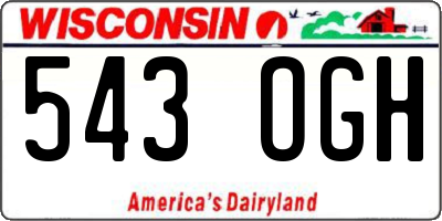 WI license plate 543OGH