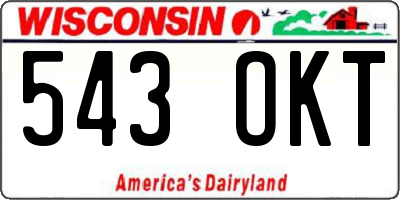 WI license plate 543OKT