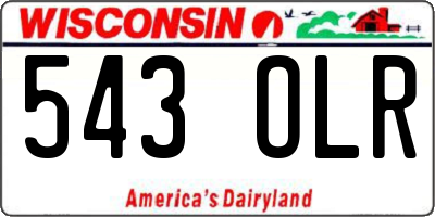 WI license plate 543OLR