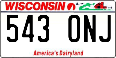 WI license plate 543ONJ