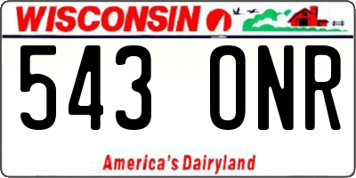 WI license plate 543ONR