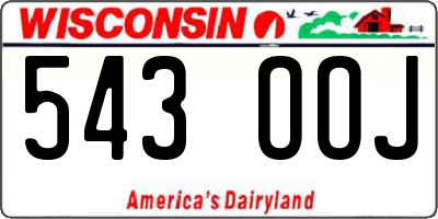 WI license plate 543OOJ