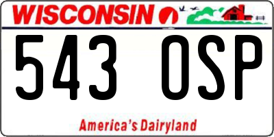WI license plate 543OSP