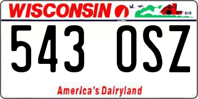 WI license plate 543OSZ