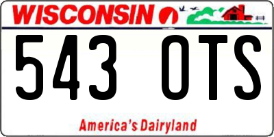WI license plate 543OTS