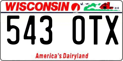 WI license plate 543OTX