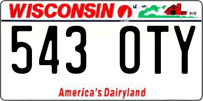 WI license plate 543OTY