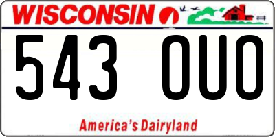 WI license plate 543OUO