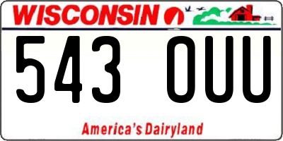 WI license plate 543OUU