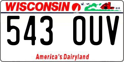 WI license plate 543OUV
