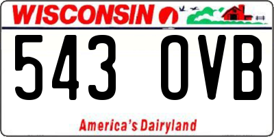 WI license plate 543OVB