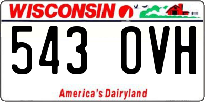 WI license plate 543OVH