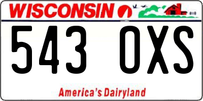 WI license plate 543OXS