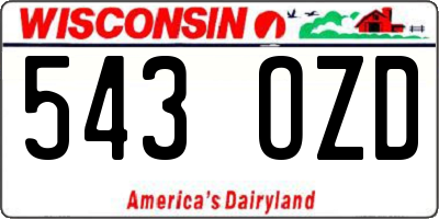 WI license plate 543OZD