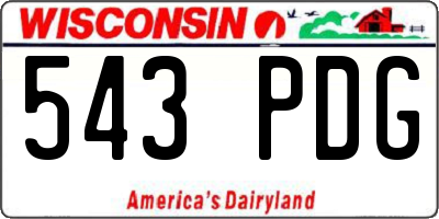 WI license plate 543PDG