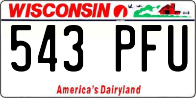 WI license plate 543PFU