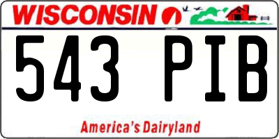 WI license plate 543PIB