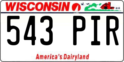 WI license plate 543PIR