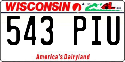 WI license plate 543PIU