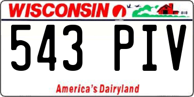 WI license plate 543PIV