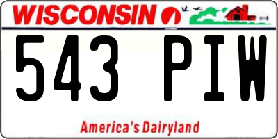 WI license plate 543PIW