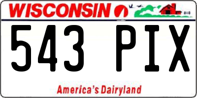 WI license plate 543PIX