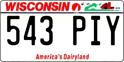 WI license plate 543PIY