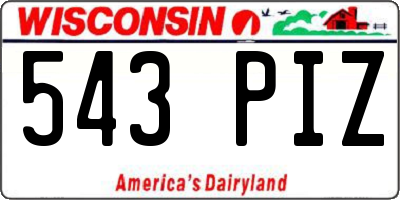 WI license plate 543PIZ