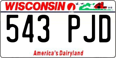 WI license plate 543PJD
