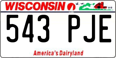WI license plate 543PJE