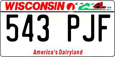 WI license plate 543PJF
