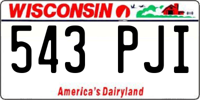 WI license plate 543PJI
