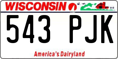 WI license plate 543PJK