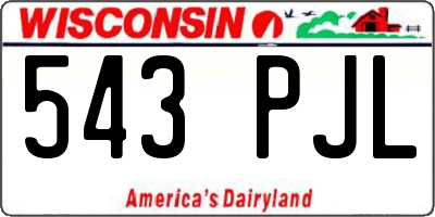 WI license plate 543PJL
