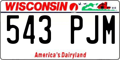 WI license plate 543PJM