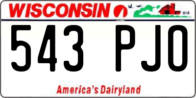 WI license plate 543PJO