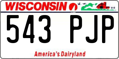 WI license plate 543PJP