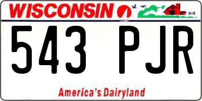 WI license plate 543PJR