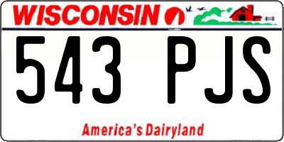 WI license plate 543PJS