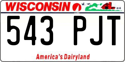 WI license plate 543PJT