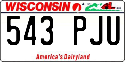 WI license plate 543PJU