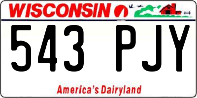 WI license plate 543PJY