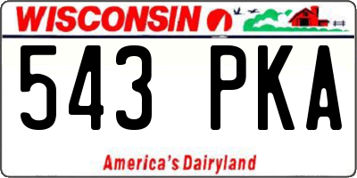 WI license plate 543PKA