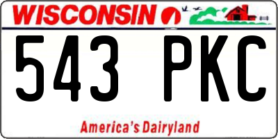 WI license plate 543PKC